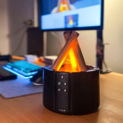 Bonfire Humidifier with LED Glow & Remote Control | Air Hydration and Aromatherapy for Cozy Home Ambiance