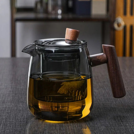 Glass Teapot with Infuser, Small Tea Maker for Loose Leaf Tea