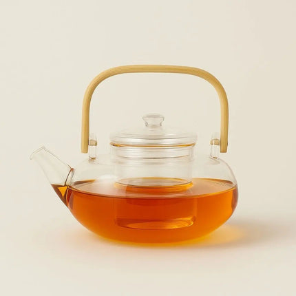 Borosilicate Glass Teapot with Bamboo Handle, Tea Pot for Hot and Iced Tea – image 4