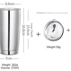 570ml cup + lid + Straw + Brush