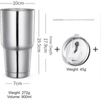 900ml cup + lid + Straw + Brush