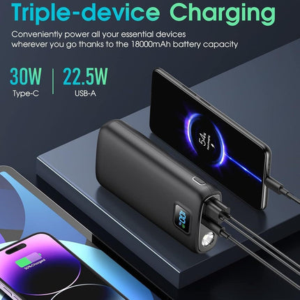 Bowlift | Portable Power Bank with Digital Display & LED Lamp | High Capacity for On-the-Go Charging 3