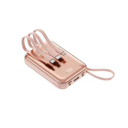 Bowlift | Portable Power Bank with Fast Charging & Built-in Cables | Compact Design for On-the-Go Charging 4