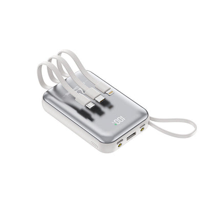 Bowlift | Portable Power Bank with Fast Charging & Built-in Cables | Compact Design for On-the-Go Charging 8