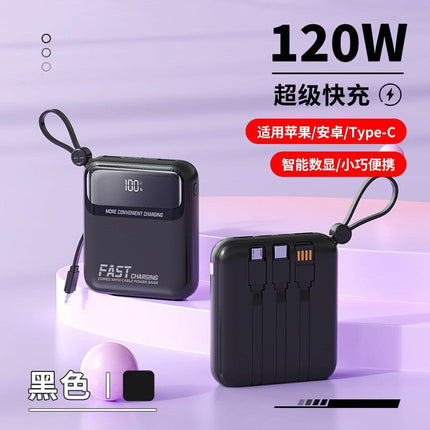 Bowlift | Portable Power Bank with Integrated Cables & Digital Display | Compact Charging Solution for On-the-Go 10