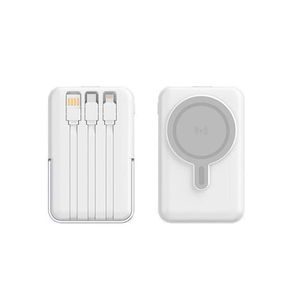 Bowlift | Portable Power Bank with Integrated Charging Cable & Wireless Charging | High Capacity for On-the-Go Convenience 0