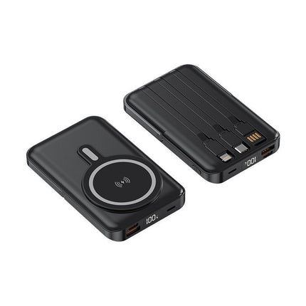 Bowlift | Portable Power Bank with Integrated Charging Cable & Wireless Charging | High Capacity for On-the-Go Convenience 1