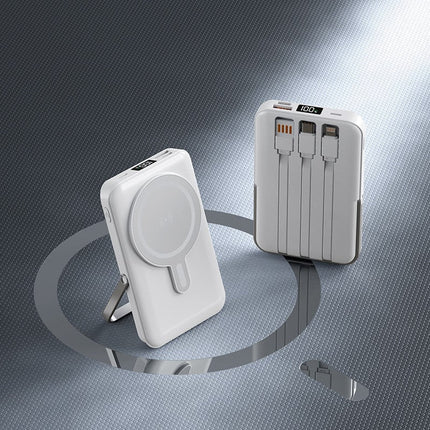 Bowlift | Portable Power Bank with Integrated Charging Cable & Wireless Charging | High Capacity for On-the-Go Convenience 8