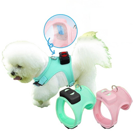 Wearable Air Conditioner Dog Harness with Cooling System & Light-Up Feature | Comfortable Safety Solution for Small Dogs