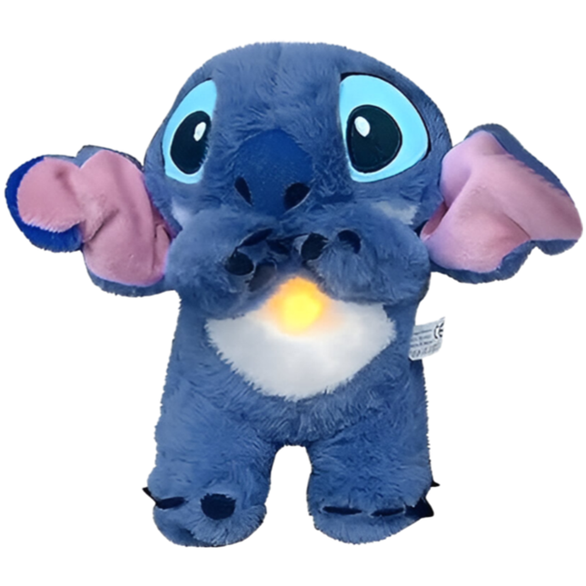 Breathing Stitch Plush Toy with Luminous Belly & Soothing Lullaby | Comforting Companion for All Ages 1
