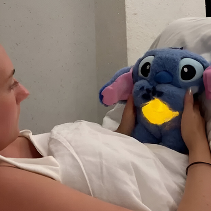 Breathing Stitch Plush Toy with Luminous Belly & Soothing Lullaby | Comforting Companion for All Ages 5