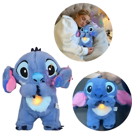 Breathing Stitch Plush Toy with Luminous Belly & Soothing Lullaby | Comforting Companion for All Ages 7