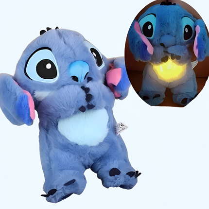 Breathing Stitch Plush Toy with Luminous Belly & Soothing Lullaby | Comforting Companion for All Ages 8