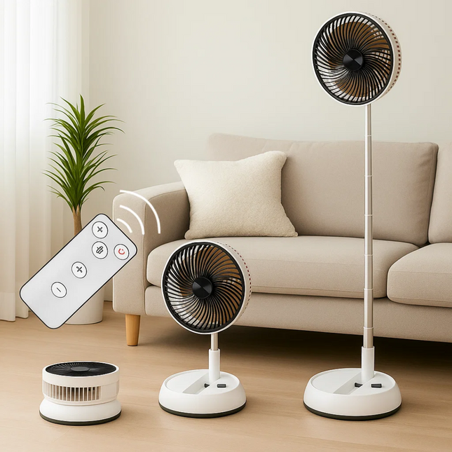 BreezeFold | Oscillating Fan with Remote Control & Adjustable Speed | Lightweight Design for Home & Outdoor Use 0