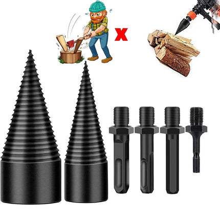 Log Splitter Drill Bit, Firewood Splitter for Cordless Drill, Wood Splitter with 4 Shank Adapters for Fireplace – image 7