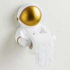 Wall Mounted Toilet Paper Holder, Astronaut Bathroom Tissue Holder, Funny Bathroom Decor with Metallic Visor