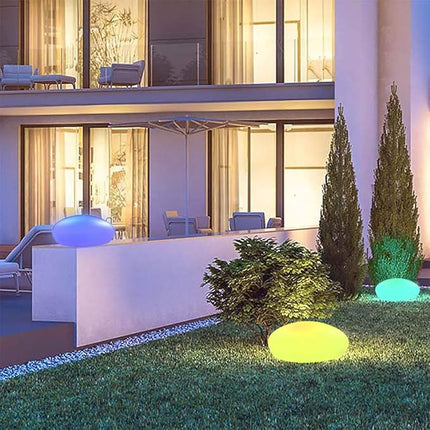 Cobblestone Garden Light with Remote Control | Weather-Resistant LED for Outdoor Ambiance