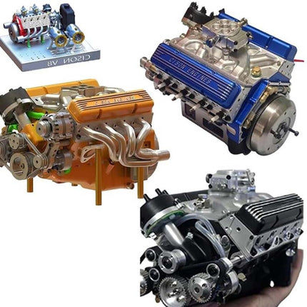 CISON | V8 Engine Model Kit with Real Ignition System | Metal Parts for Hands-On Engineering Experience 6