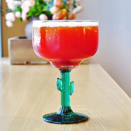 Cactus Margarita Glass, Stemmed Cocktail Glass – image 4