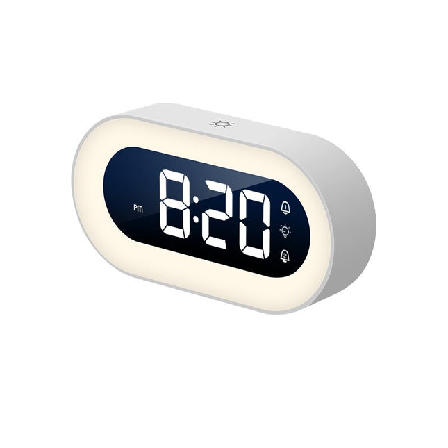 CalmGlow | Digital Alarm Clock with Night Light & Soothing Sounds | Compact Design for Relaxation 0