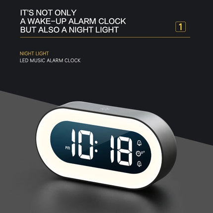 CalmGlow | Digital Alarm Clock with Night Light & Soothing Sounds | Compact Design for Relaxation 1