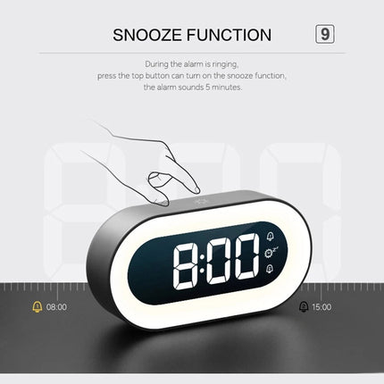 CalmGlow | Digital Alarm Clock with Night Light & Soothing Sounds | Compact Design for Relaxation 5