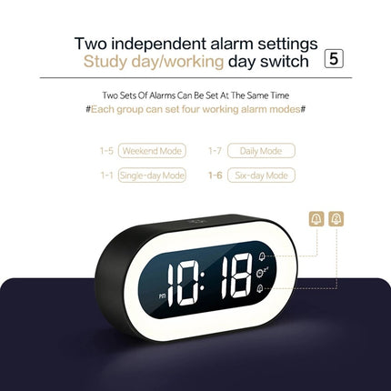 CalmGlow | Digital Alarm Clock with Night Light & Soothing Sounds | Compact Design for Relaxation 6