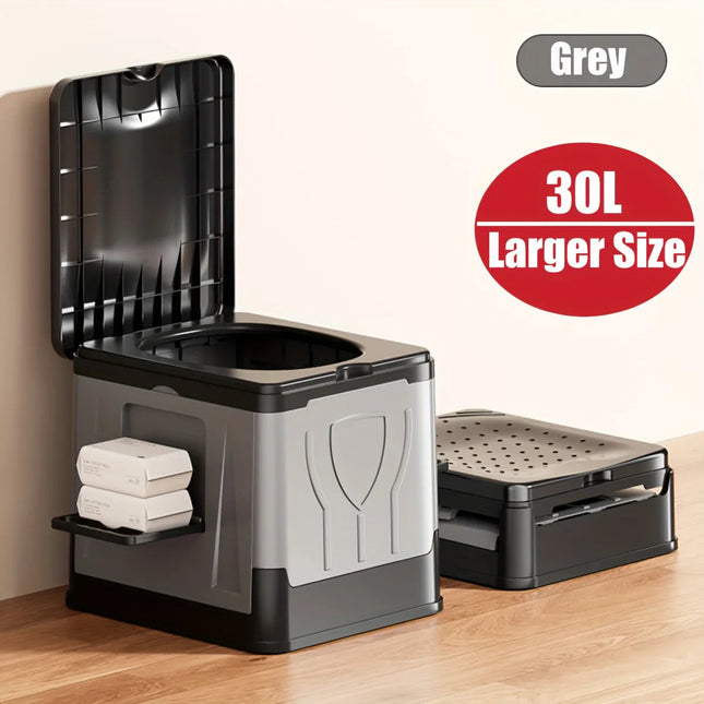 Camploo XL | Portable Toilet for Camping with Lid & Foldable Design | Extra Large Outdoor Comfort 0
