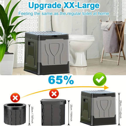 Camploo XL | Portable Toilet for Camping with Lid & Foldable Design | Extra Large Outdoor Comfort 1