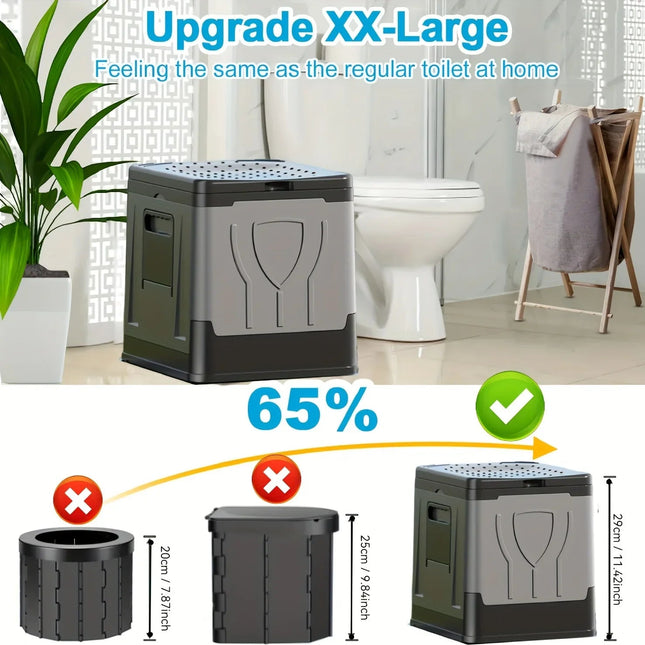 Camploo XL | Portable Toilet for Camping with Lid & Foldable Design | Extra Large Outdoor Comfort 1