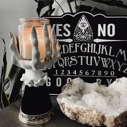 Witch Hand Candle Holder, Halloween Candlestick Holder with Gold Base – image 4