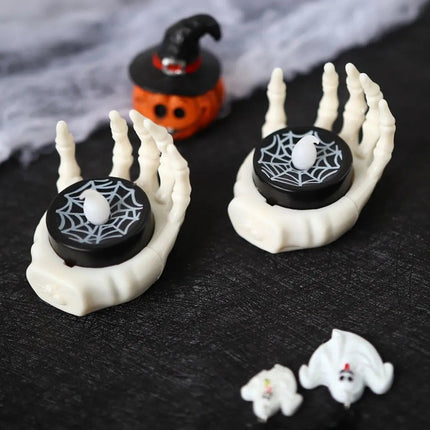 Flameless Candle with Skeleton Hand, Halloween Decorations and Halloween Party Decor