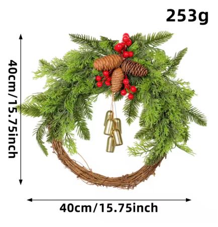 Winter Wreath with Bells and Pine Cones – image 6
