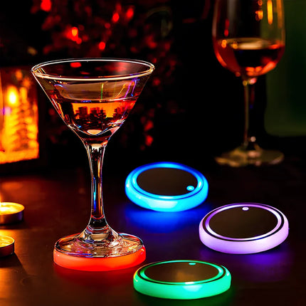 SENSOR-ACTIVATED Coaster Light with 15-Day Battery Life | Rechargeable LED Mood Light for Home and Gatherings
