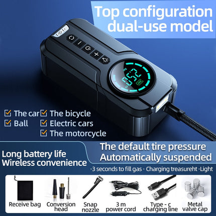 CarBoost | Smart Digital Tire Inflator with LED Light & Pressure Gauge | Fast and Durable for Emergency Use 0