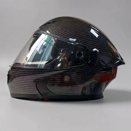 Carbon-Style | Bluetooth Motorcycle Helmet with Dual Visors | Lightweight Design for Comfortable Rides 0