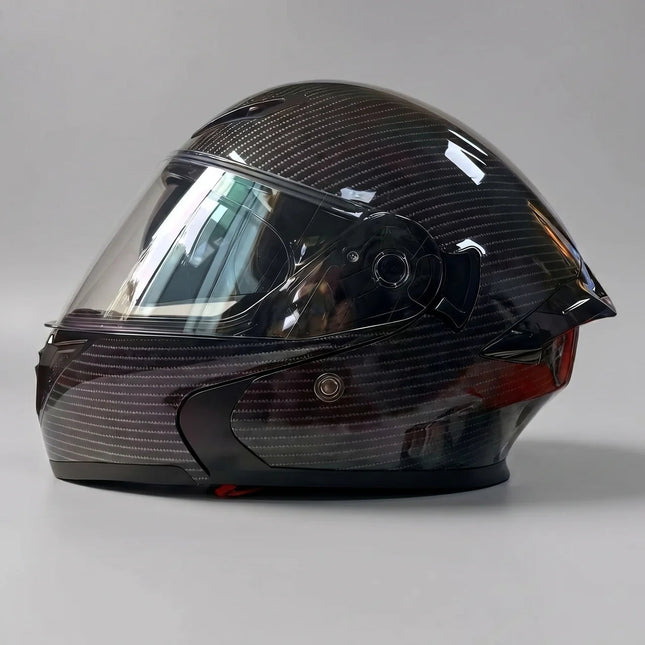 Carbon-Style | Bluetooth Motorcycle Helmet with Dual Visors | Lightweight Design for Comfortable Rides 0