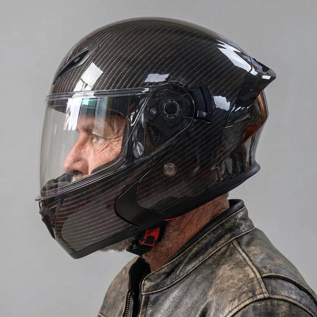 Carbon-Style | Bluetooth Motorcycle Helmet with Dual Visors | Lightweight Design for Comfortable Rides 1