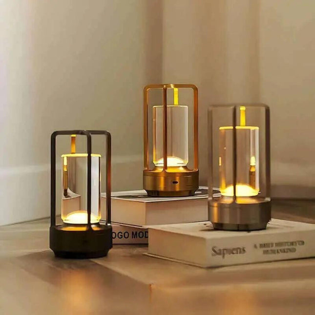 Casa Nordic | Crystal Lantern Table Lamp with Adjustable Brightness | Stylish Portable Lighting for Home & Outdoor 1