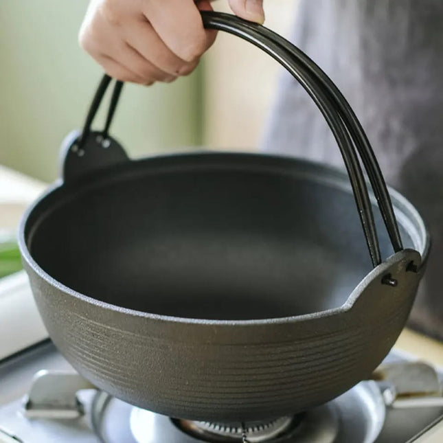 Cast Iron Wok Pan with Flat Bottom & Wooden Lid | Versatile Cooking for Healthy Meals 1