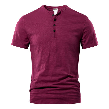 Mens Henley Short Sleeve with Button Placket – image 12
