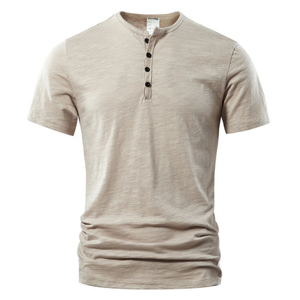 Henley Shirt for Men, Mens Henley Short Sleeve with Button Placket, Mens Casual Shirts Relaxed Fit for Summer