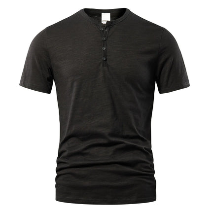Mens Henley Short Sleeve with Button Placket – image 6