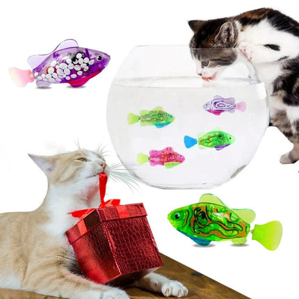Magical Swimming Fish Cat Toy with LED Lights | Realistic Movement for Engaging Water Play