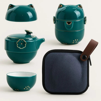 Travel Tea Set with Case, Portable Chinese Tea Set for Office and On the Go