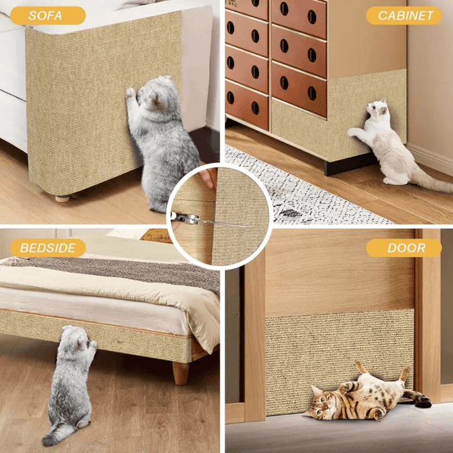 Cat Scratch Pad | Durable Polyester Scratcher Board with Easy Installation | Versatile Design for Furniture Protection 1