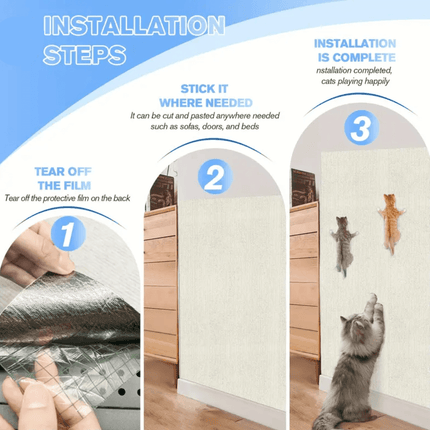Cat Scratch Pad | Durable Polyester Scratcher Board with Easy Installation | Versatile Design for Furniture Protection 4