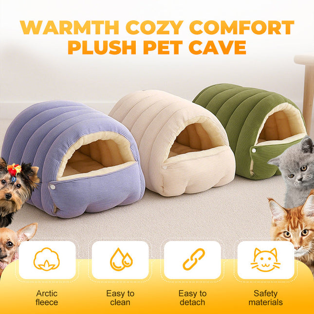 Cavina | Plush Pet Cave Bed with Adjustable Design | Cozy Retreat for Cats 1