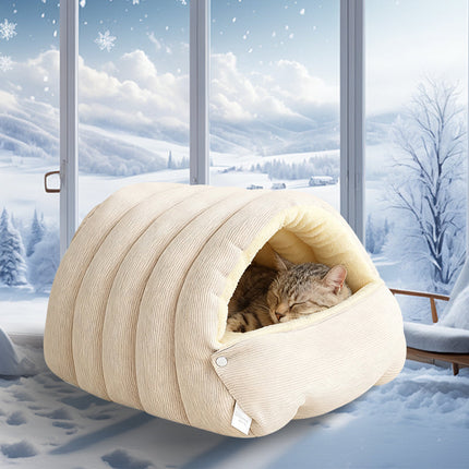 Cavina | Plush Pet Cave Bed with Adjustable Design | Cozy Retreat for Cats 8