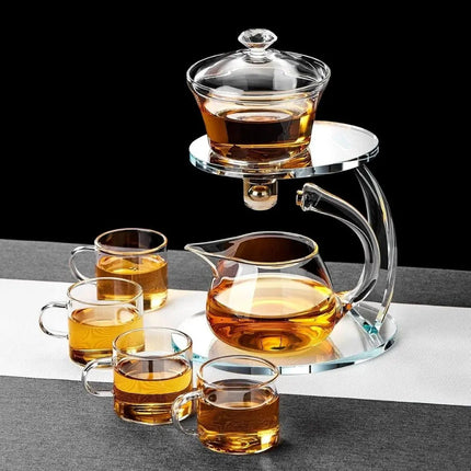 Glass Teapot for 4 Servings, Japanese Tea Set with Optional 4 Teacups – image 4